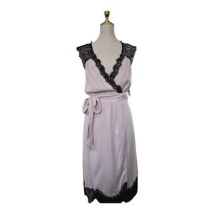 Anthropologie Sleeveless V-Neck Lace Wrap Midi Dress Size Small MSRP $168.00